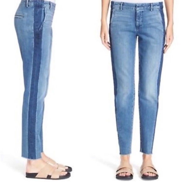 Vince sunset blvd tuxedo stripe skinny straight jeans size 25 - Picture 8 of 13